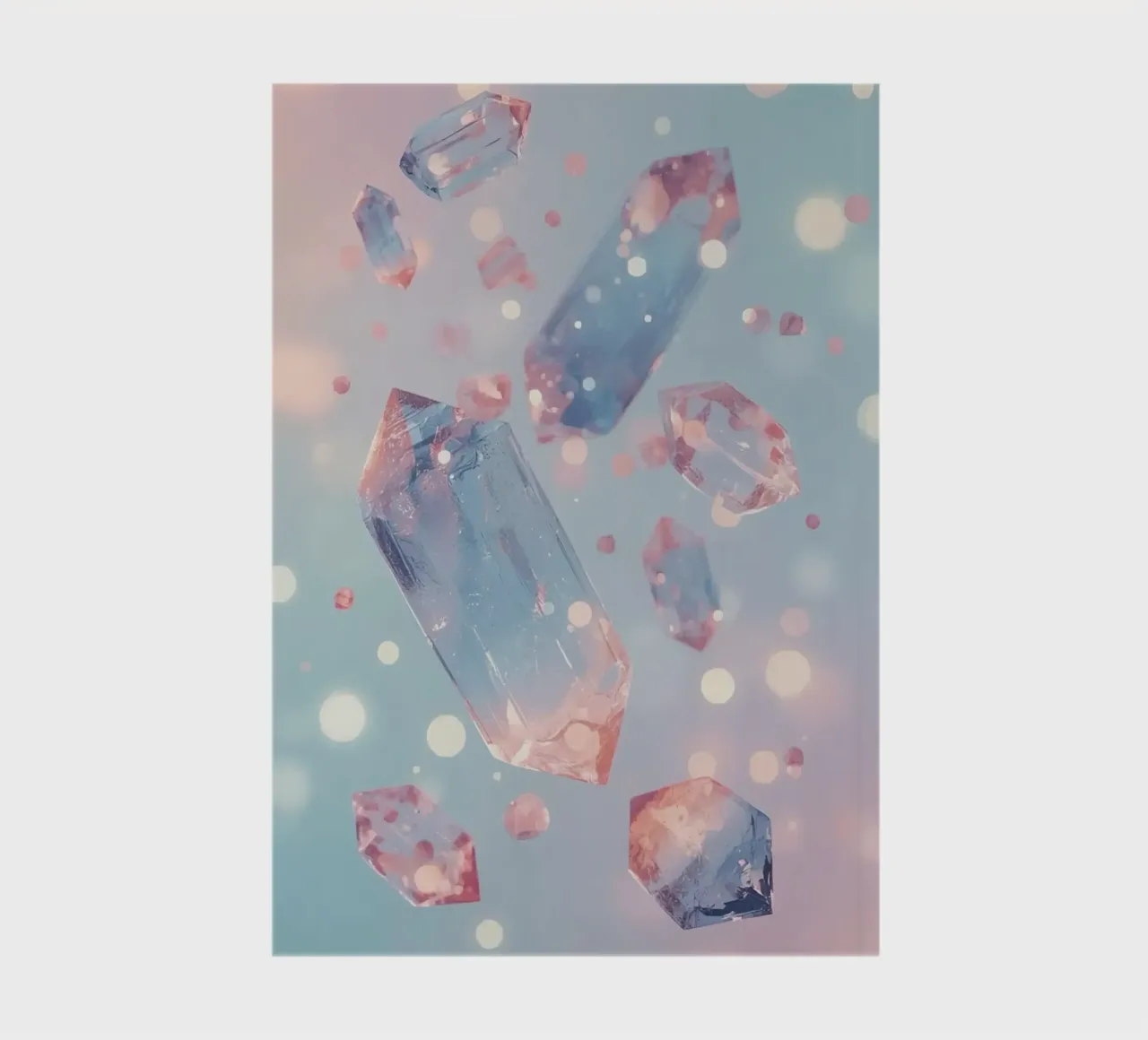 Floating crystals with bokeh background notebook by DesignDoodle