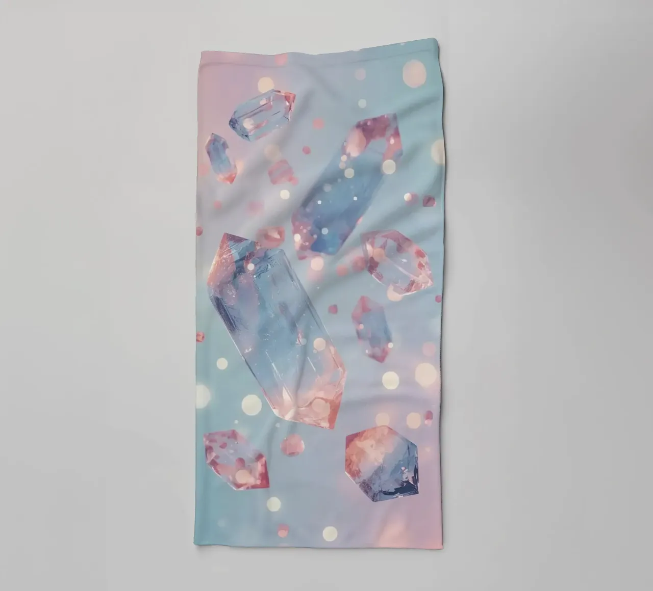 Floating crystals with bokeh background towel by DesignDoodle