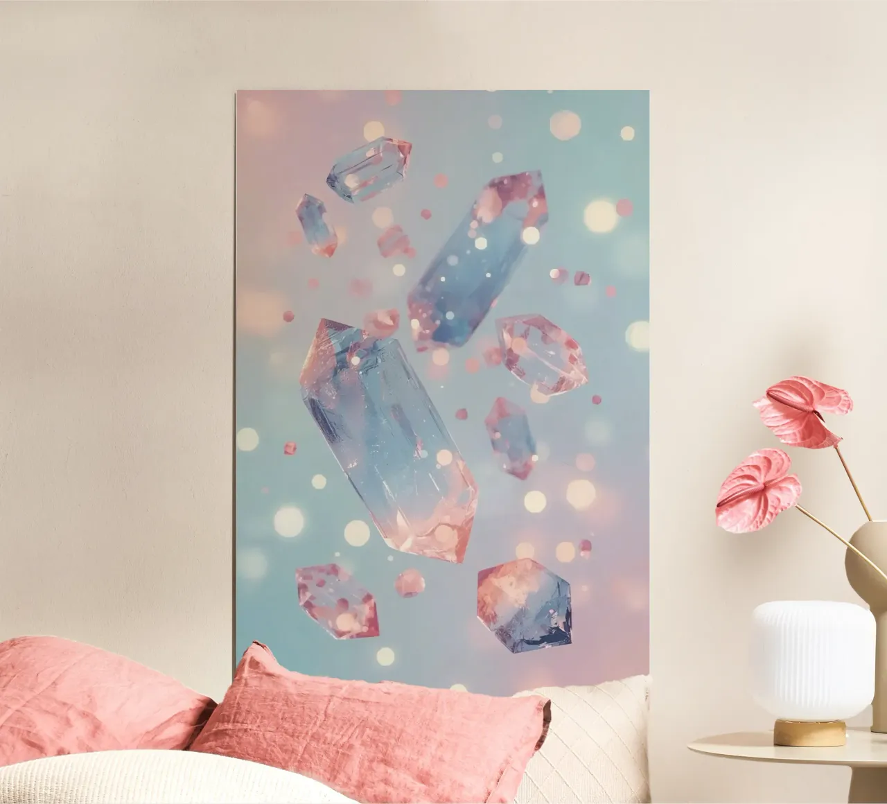 Floating crystals with bokeh background hahnemühle by DesignDoodle