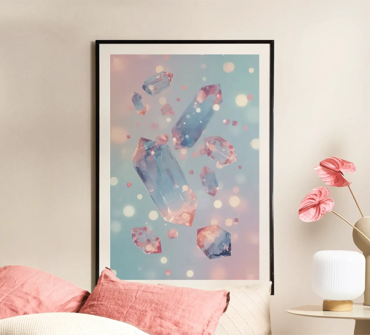 Floating crystals with bokeh background hahnemühle by DesignDoodle