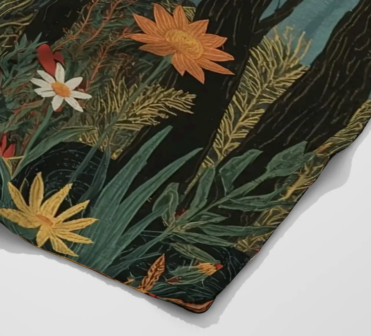 Scena di foresta con alberi, luna e fiori coperta in pile da DesignDoodle