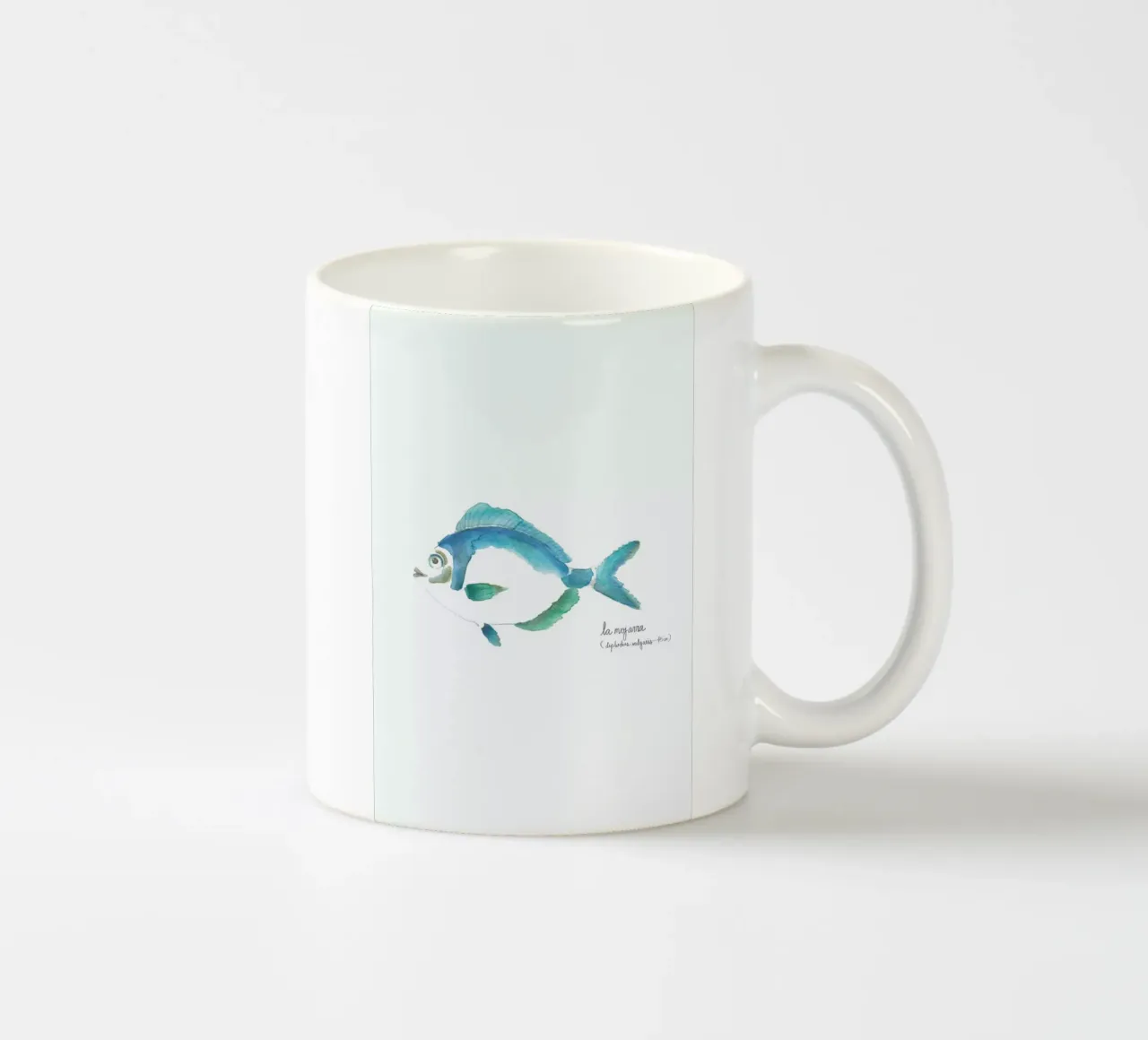 La Mojarra Azul ( blue crappie) tazza in ceramica da Sandra De Leon