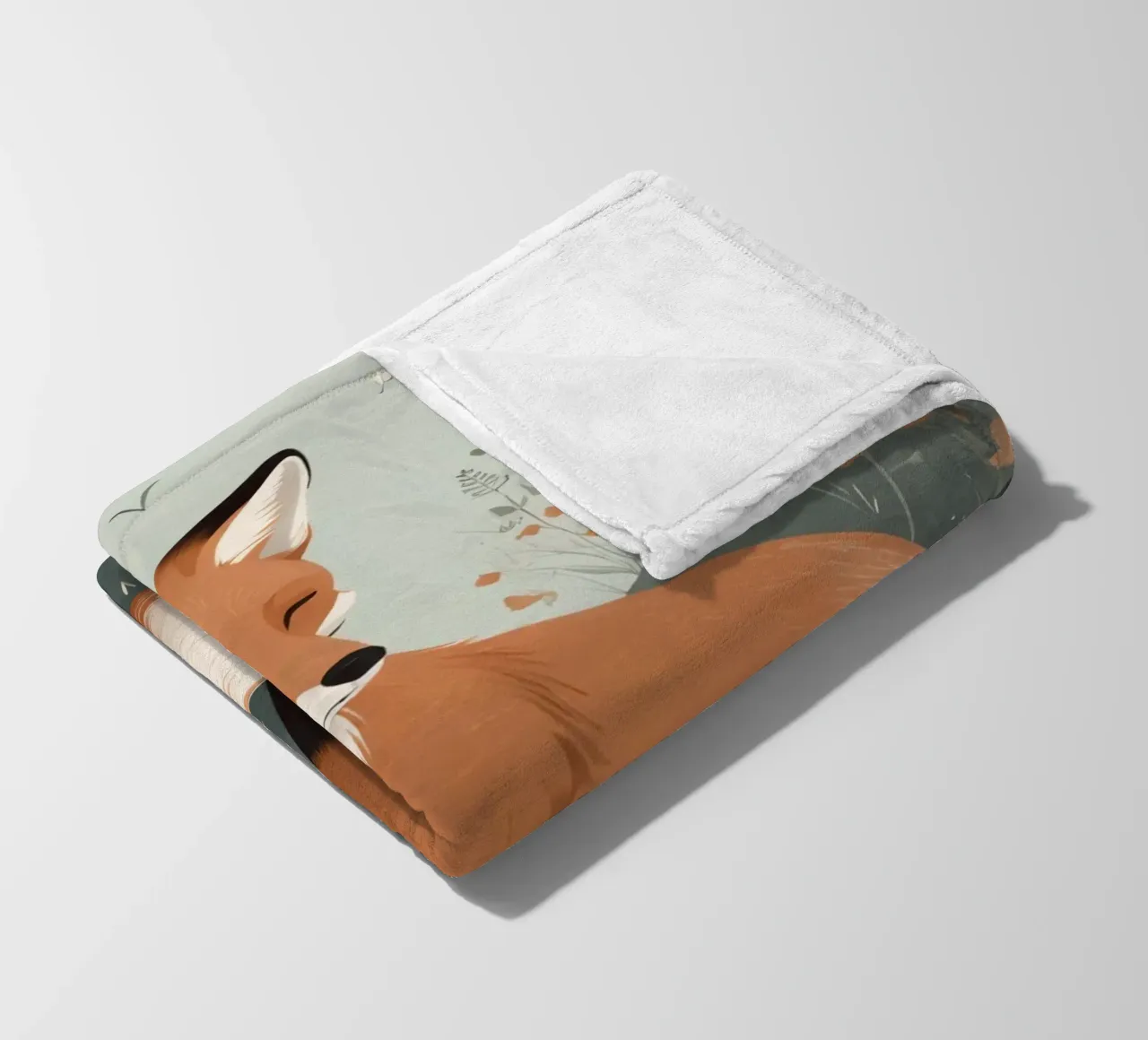 Volpe addormentata in un campo di fiori selvatici coperta in pile da DesignDoodle