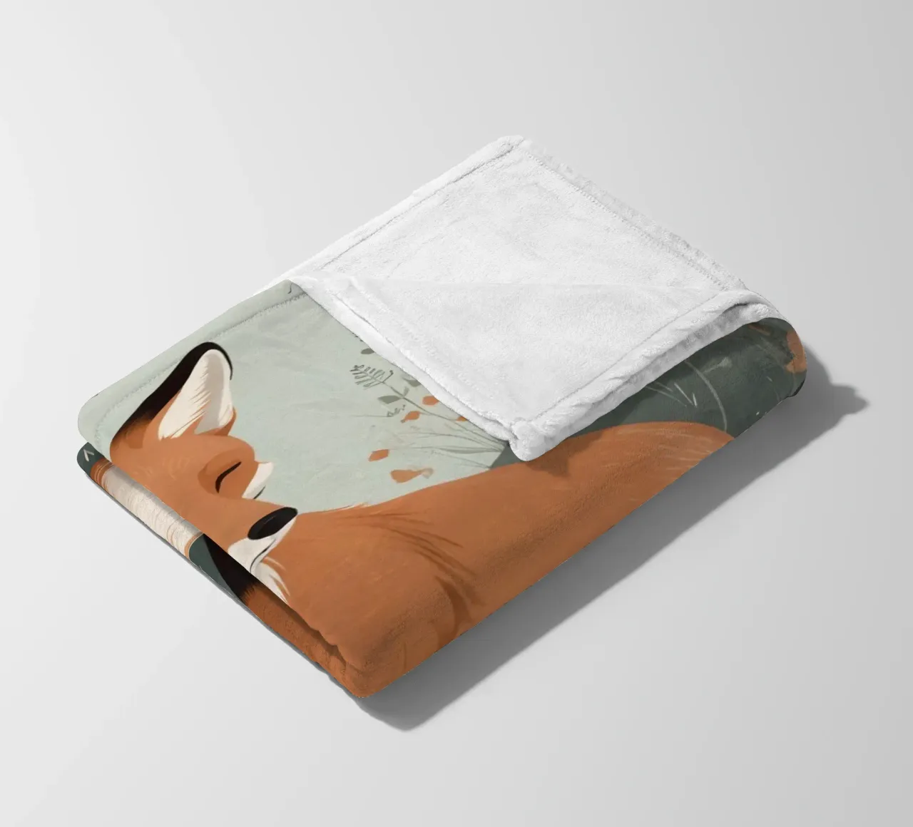 Volpe addormentata in un campo di fiori selvatici coperta in pile da DesignDoodle