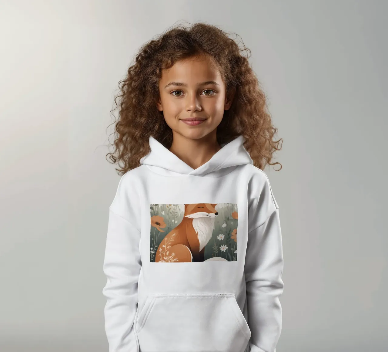 Volpe carina che dorme in un prato di erba alta felpa bambino con cappuccio da DesignDoodle