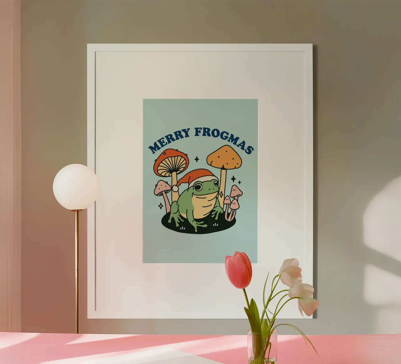 Frohe Frosch-Weihnachts-Zeichnung Hahnemühle von Raffasya Shop