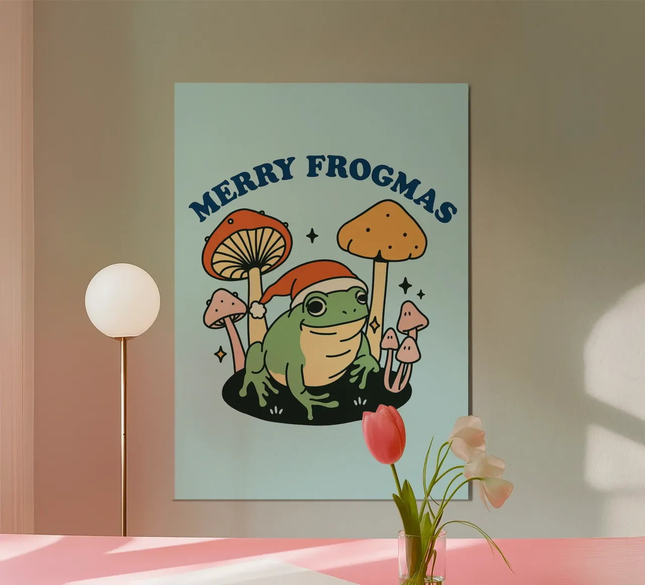 Frohe Frosch-Weihnachts-Zeichnung Hahnemühle von Raffasya Shop