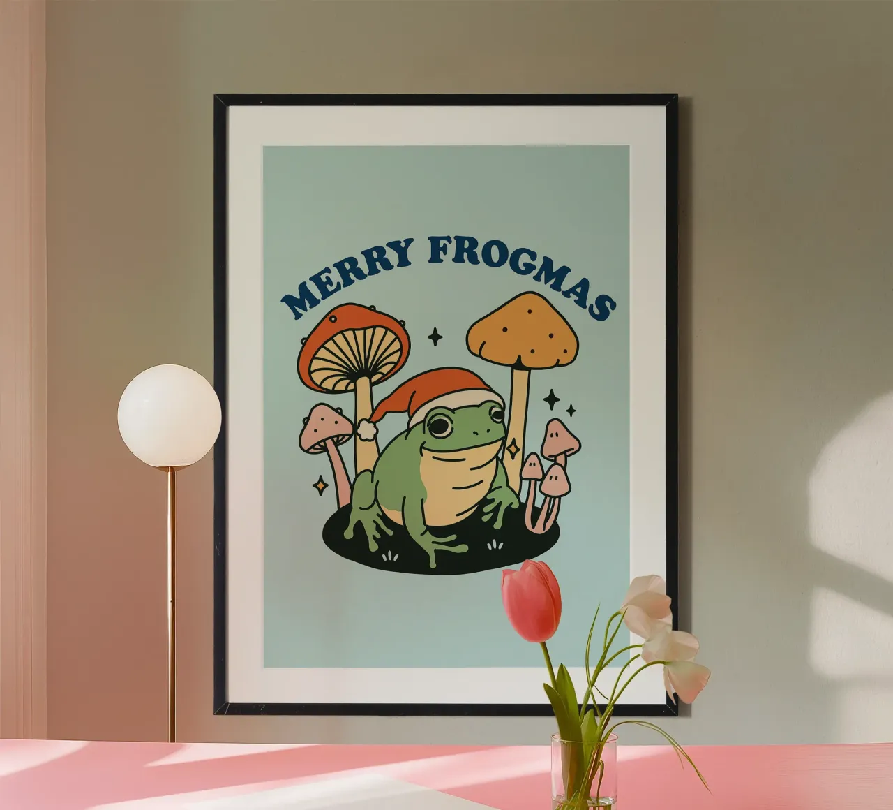 Frohe Frosch-Weihnachts-Zeichnung Hahnemühle von Raffasya Shop