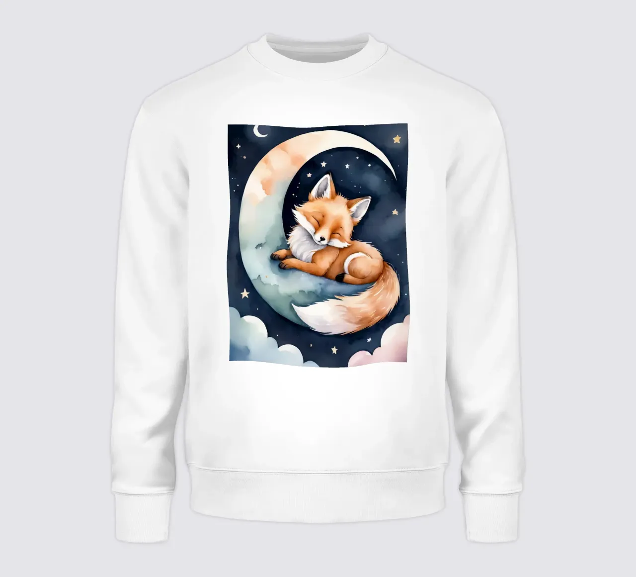 Carino il piccolo Foxy che dorme pacificamente sulla luna crescente felpa da DesignDoodle