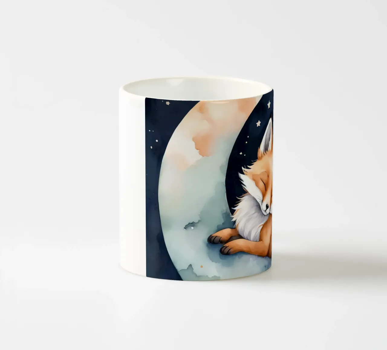 Carino il piccolo Foxy che dorme pacificamente sulla luna crescente tazza in ceramica da DesignDoodle