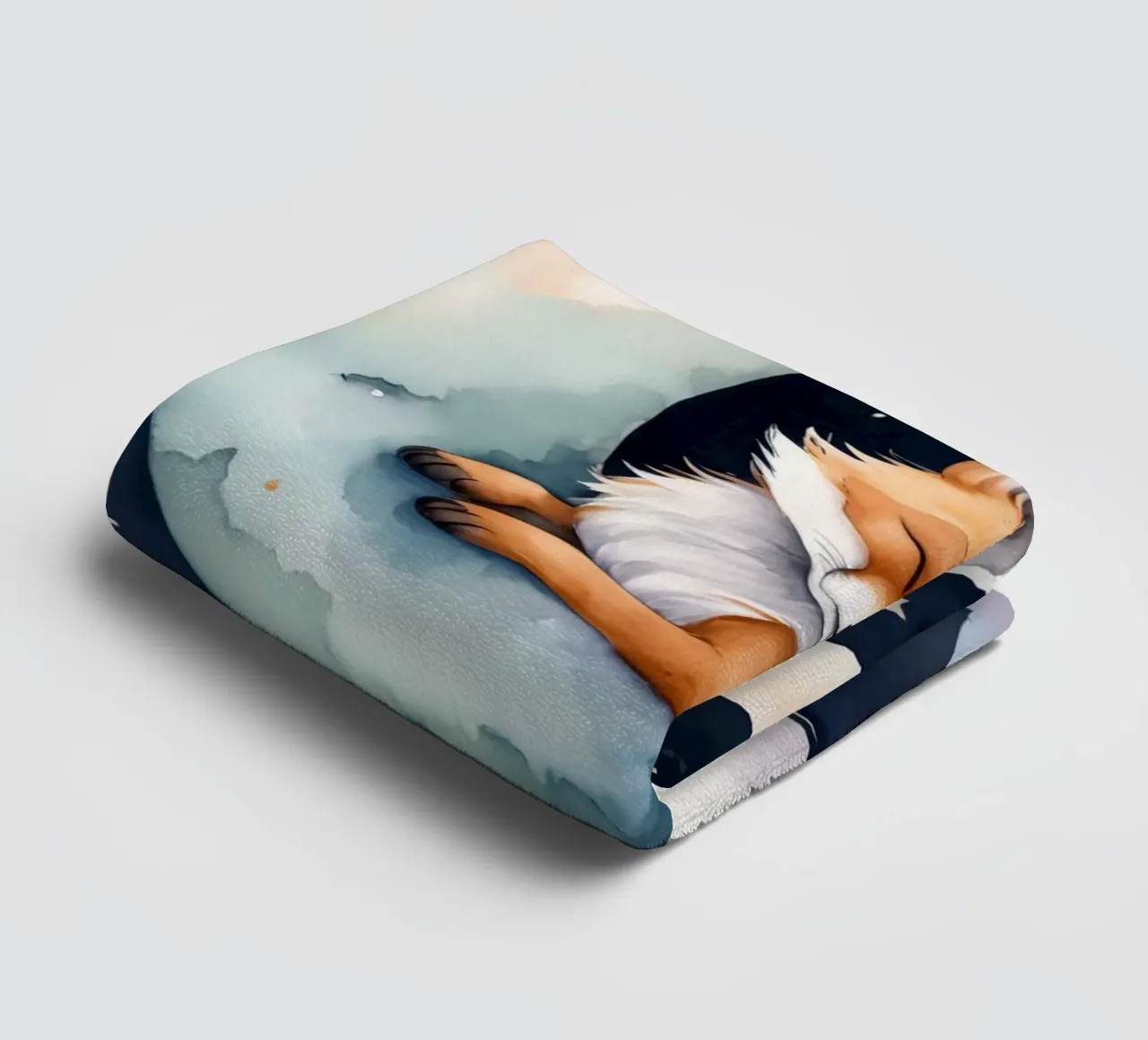 Carino il piccolo Foxy che dorme pacificamente sulla luna crescente asciugamano da bagno da DesignDoodle