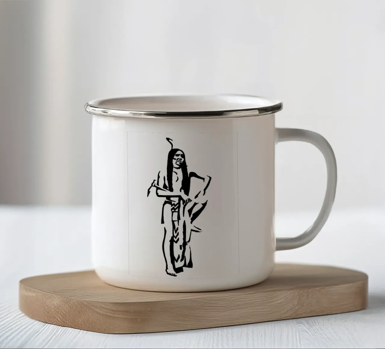 Un nativo americano tazza in smalto da Massimo Frascogna