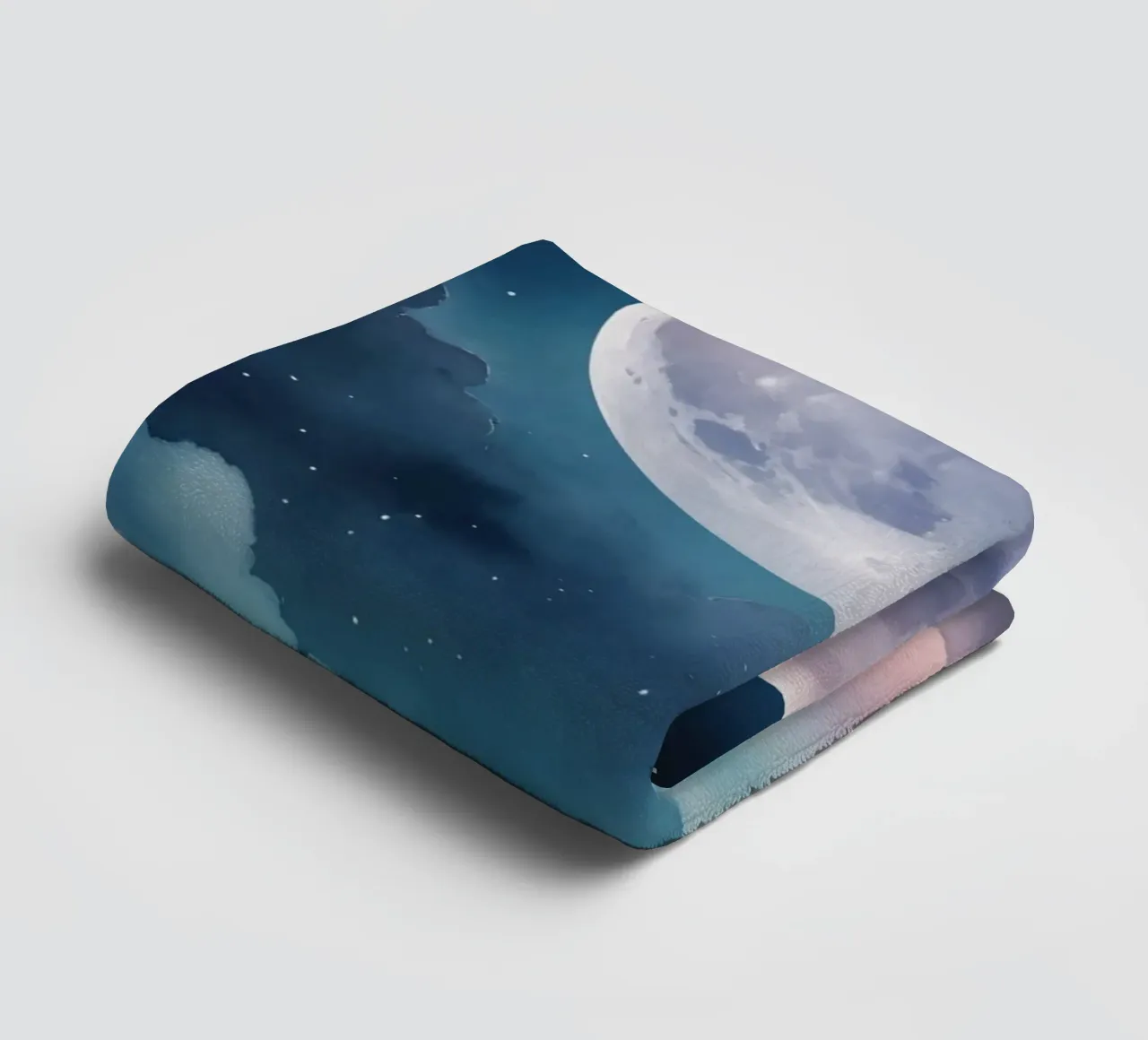 Dreamy Full Moon and Clouds in a Starry Sky towel by DesignDoodle
