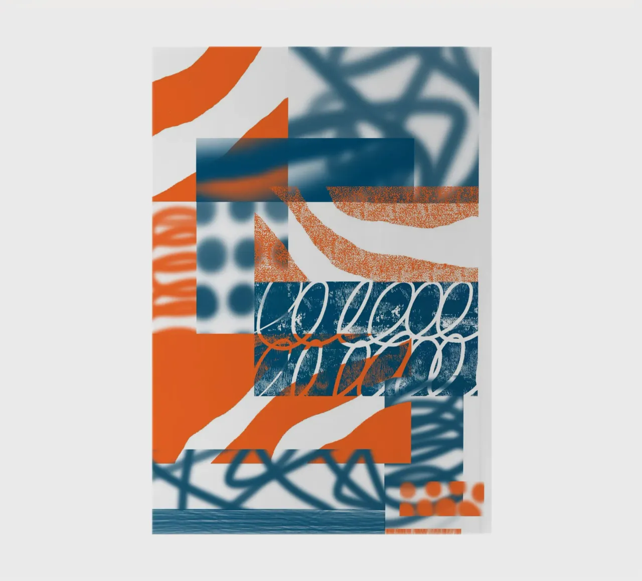 Orange and Blue Abstract notebook by Kim Hubball Studio