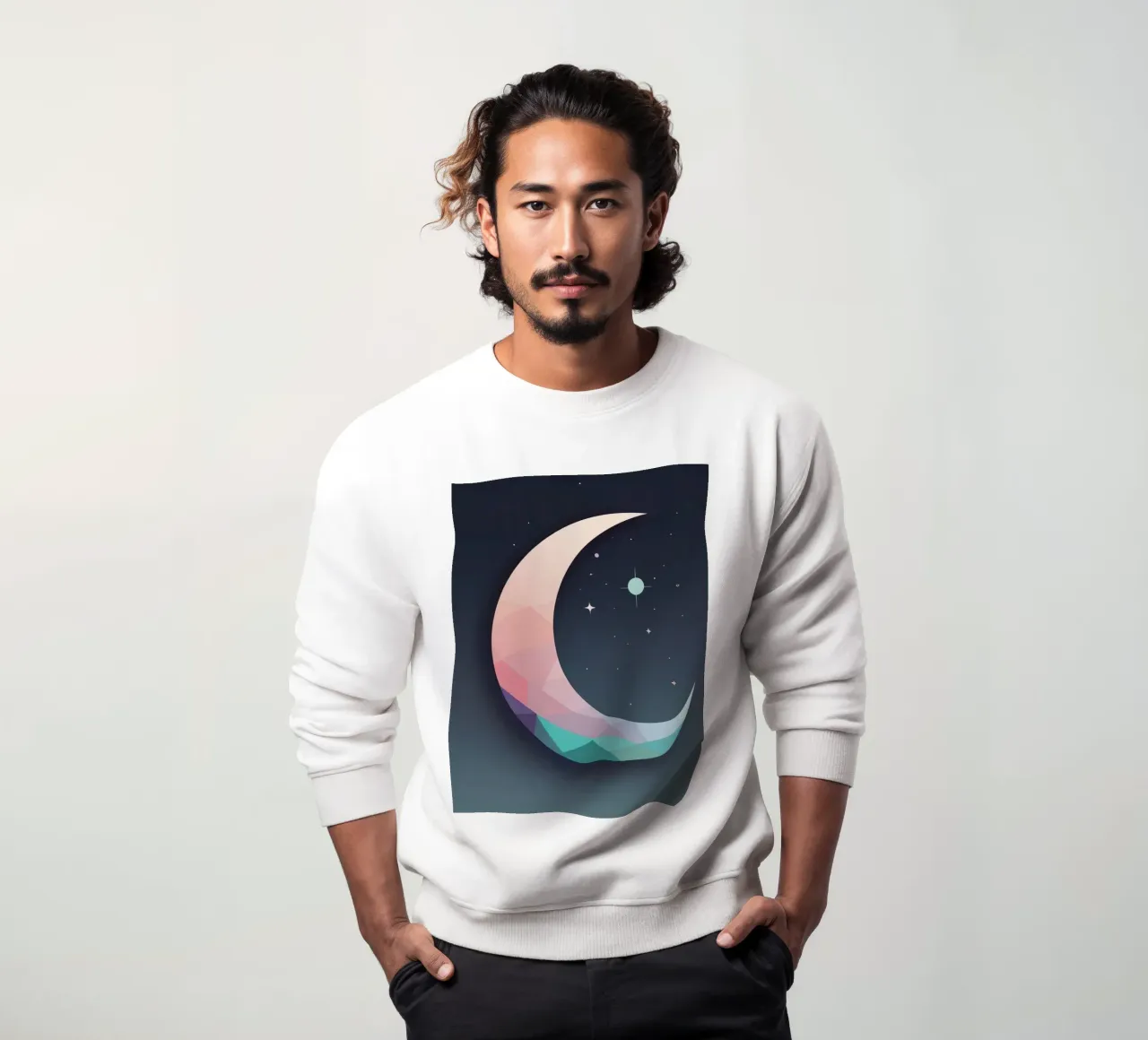 Mezzaluna geometrica e stelle felpa da DesignDoodle