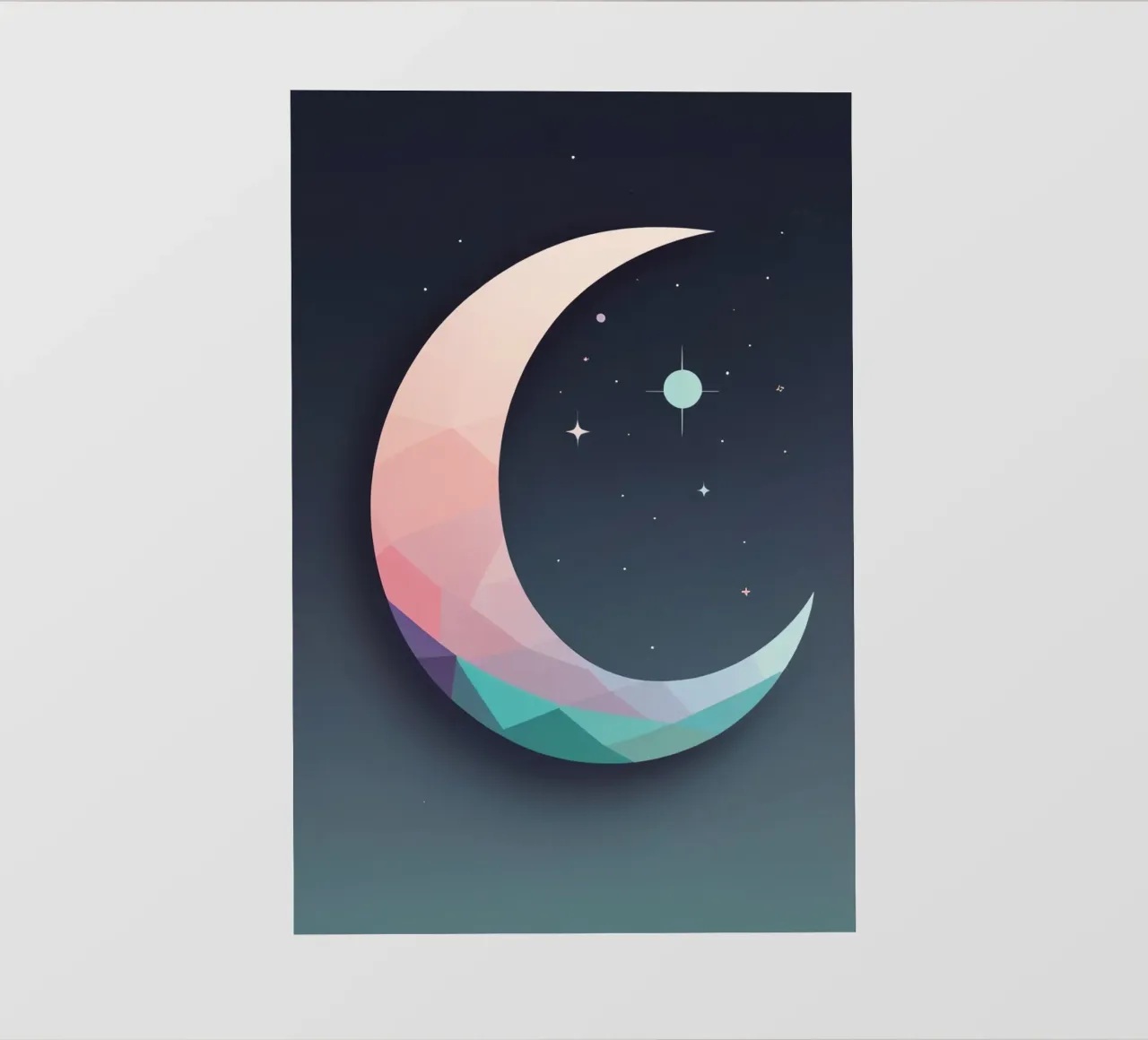 Mezzaluna geometrica e stelle pellicola backlit da DesignDoodle