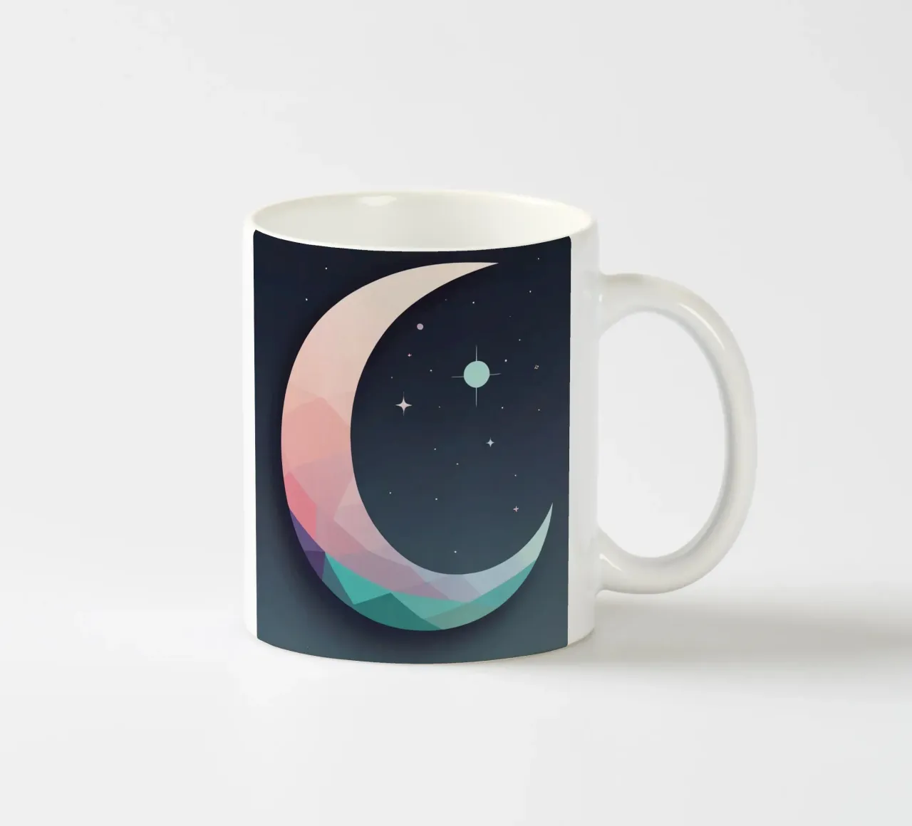 Mezzaluna geometrica e stelle tazza in ceramica da DesignDoodle