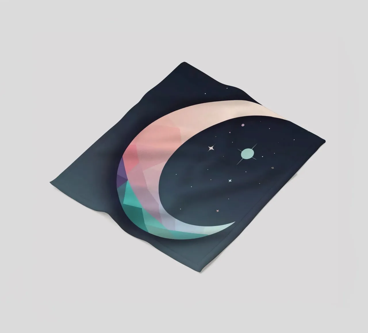 Mezzaluna geometrica e stelle coperta in pile da DesignDoodle