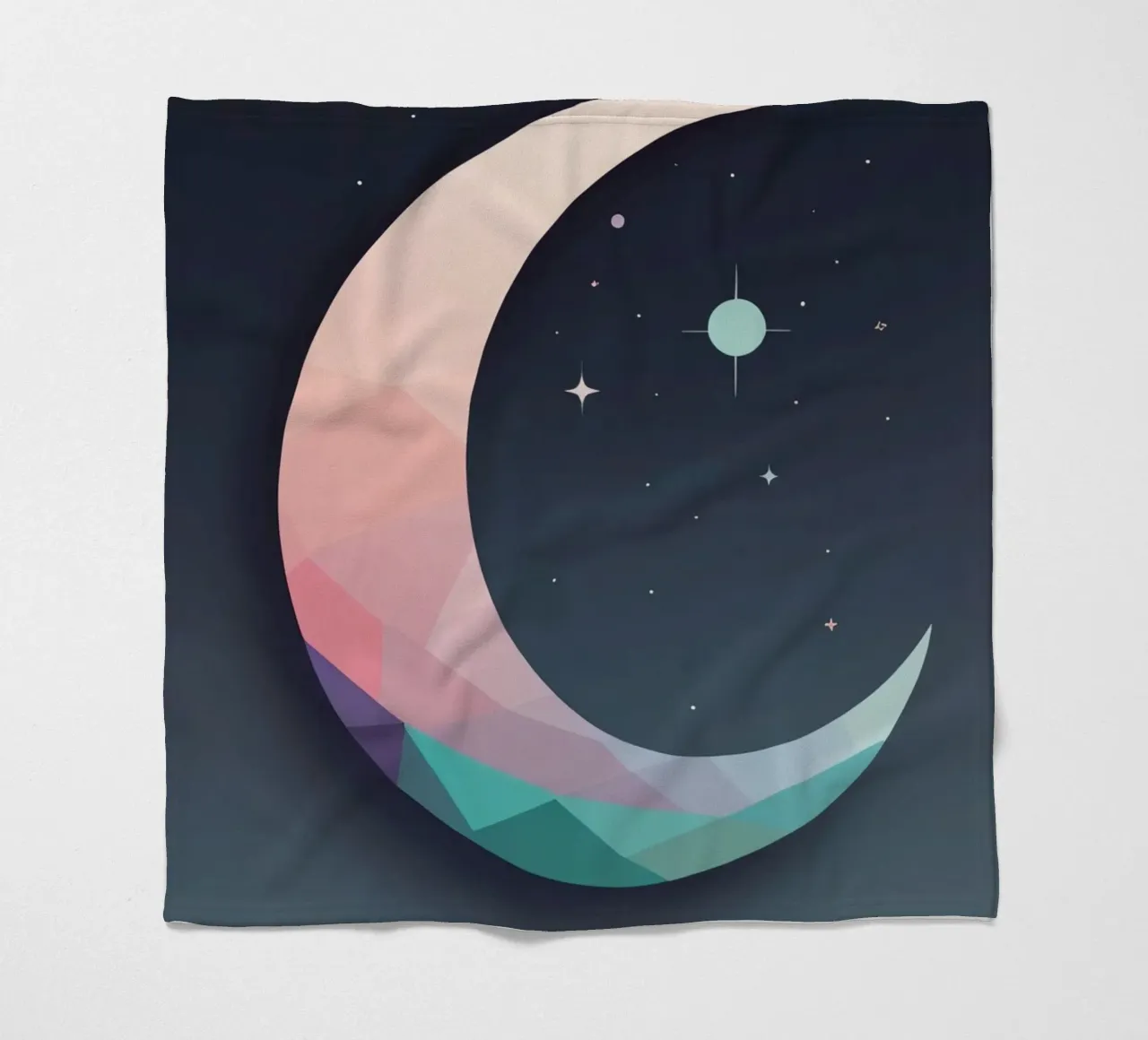 Mezzaluna geometrica e stelle coperta in pile da DesignDoodle