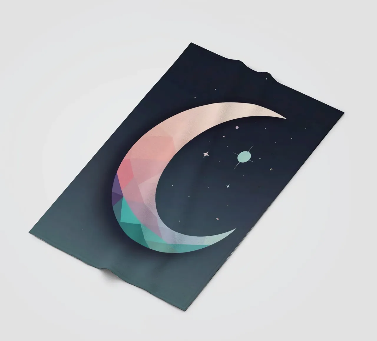 Mezzaluna geometrica e stelle coperta in pile da DesignDoodle