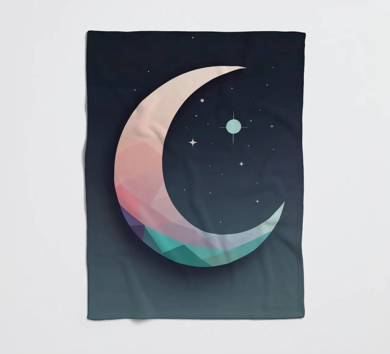 Mezzaluna geometrica e stelle coperta in pile da DesignDoodle