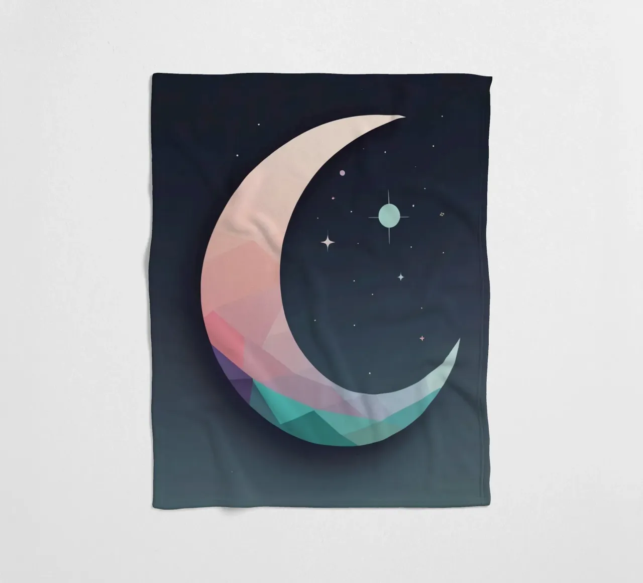 Mezzaluna geometrica e stelle coperta in pile da DesignDoodle