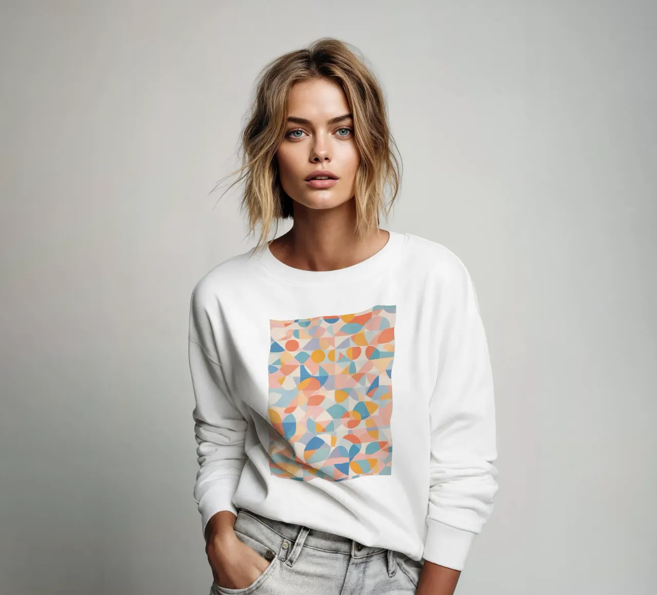 Calming Abstract Geometric Shapes Patterns sweatshirt by DesignDoodle