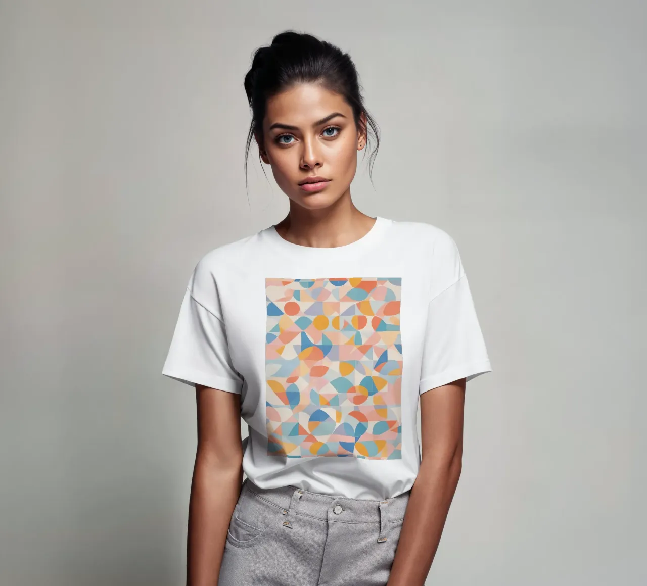 Calming Abstract Geometric Shapes Patterns t-shirt by DesignDoodle