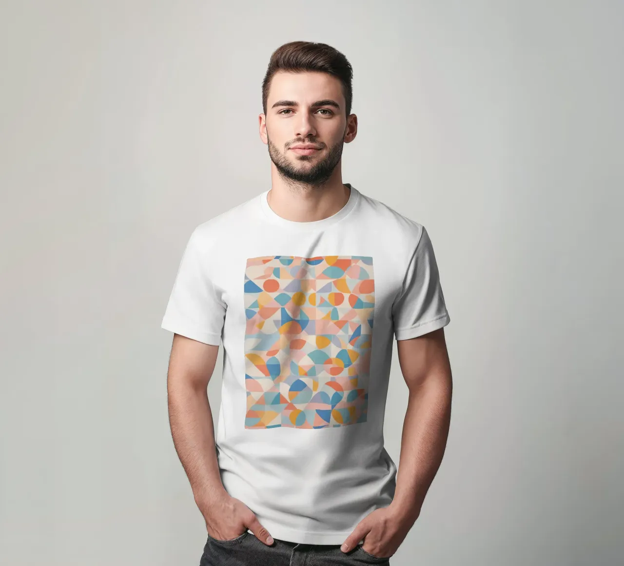 Calming Abstract Geometric Shapes Patterns t-shirt by DesignDoodle