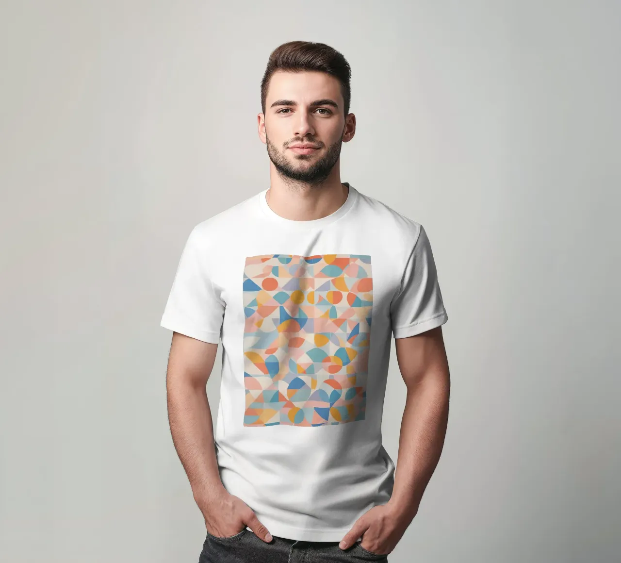 Calming Abstract Geometric Shapes Patterns t-shirt by DesignDoodle