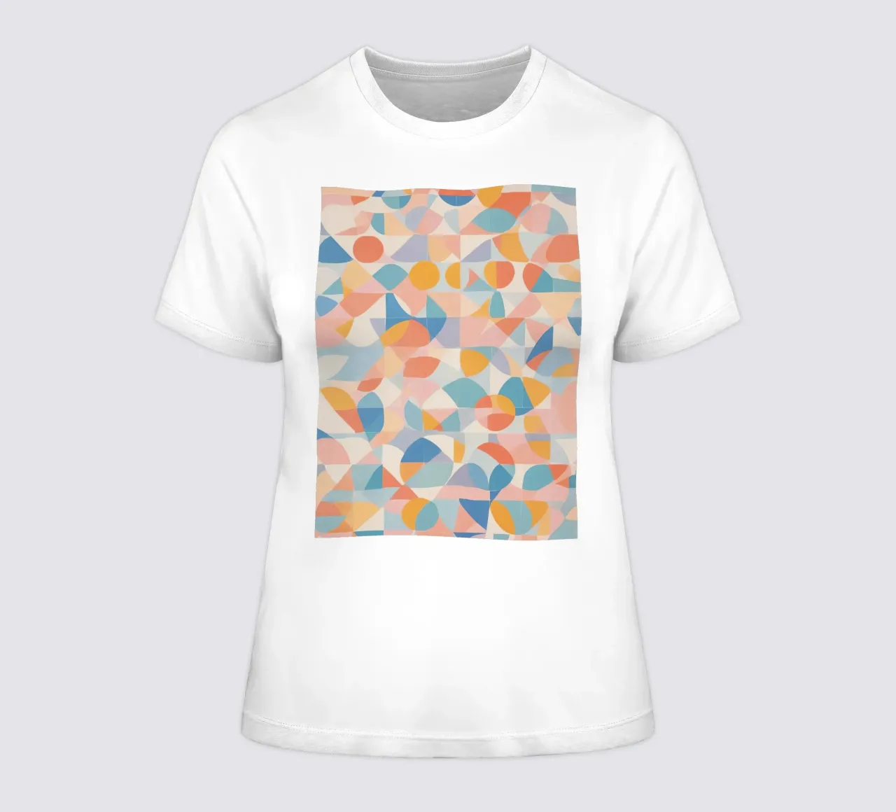 Calming Abstract Geometric Shapes Patterns women's fitted t-shirt by DesignDoodle