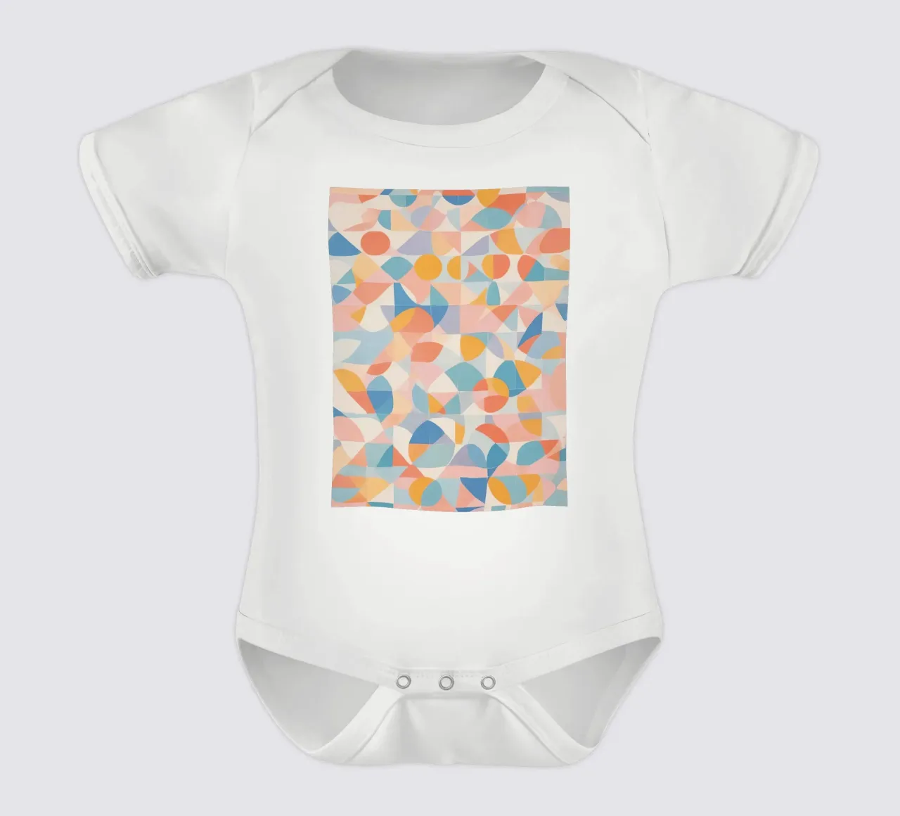 Calming Abstract Geometric Shapes Patterns short-sleeve baby romper by DesignDoodle