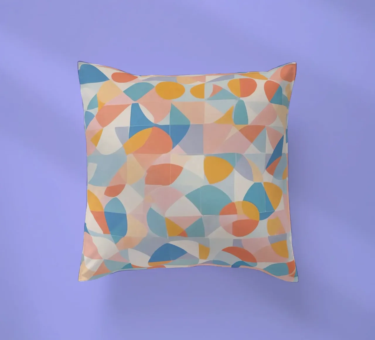 Calming Abstract Geometric Shapes Patterns decorative cushion by DesignDoodle
