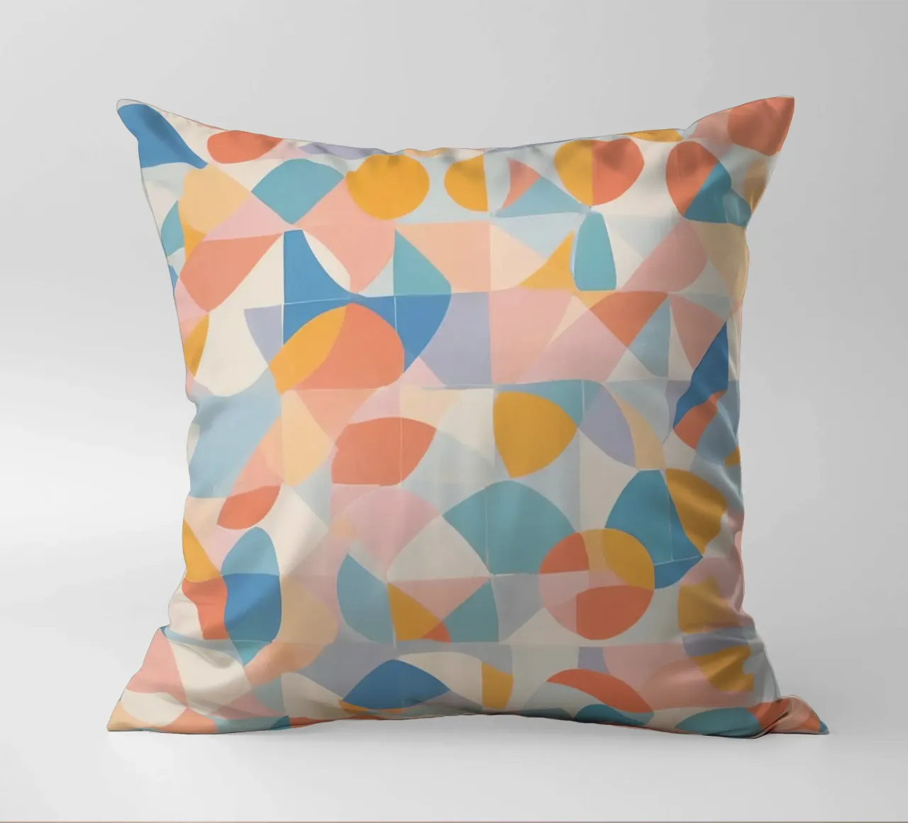Calming Abstract Geometric Shapes Patterns decorative cushion by DesignDoodle