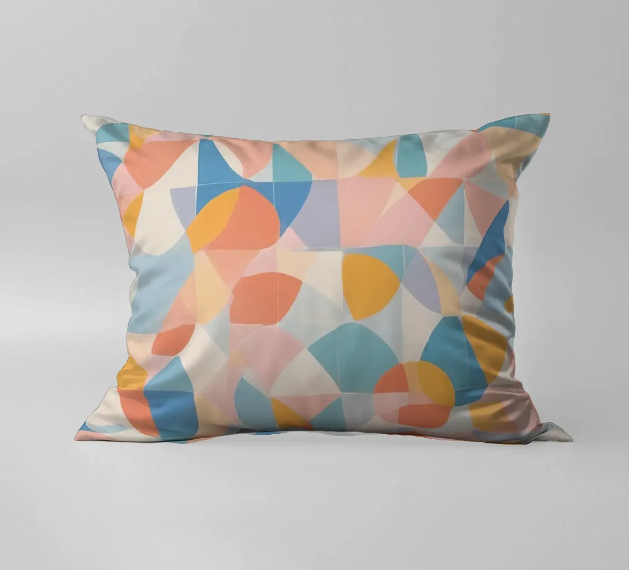 Calming Abstract Geometric Shapes Patterns decorative cushion by DesignDoodle