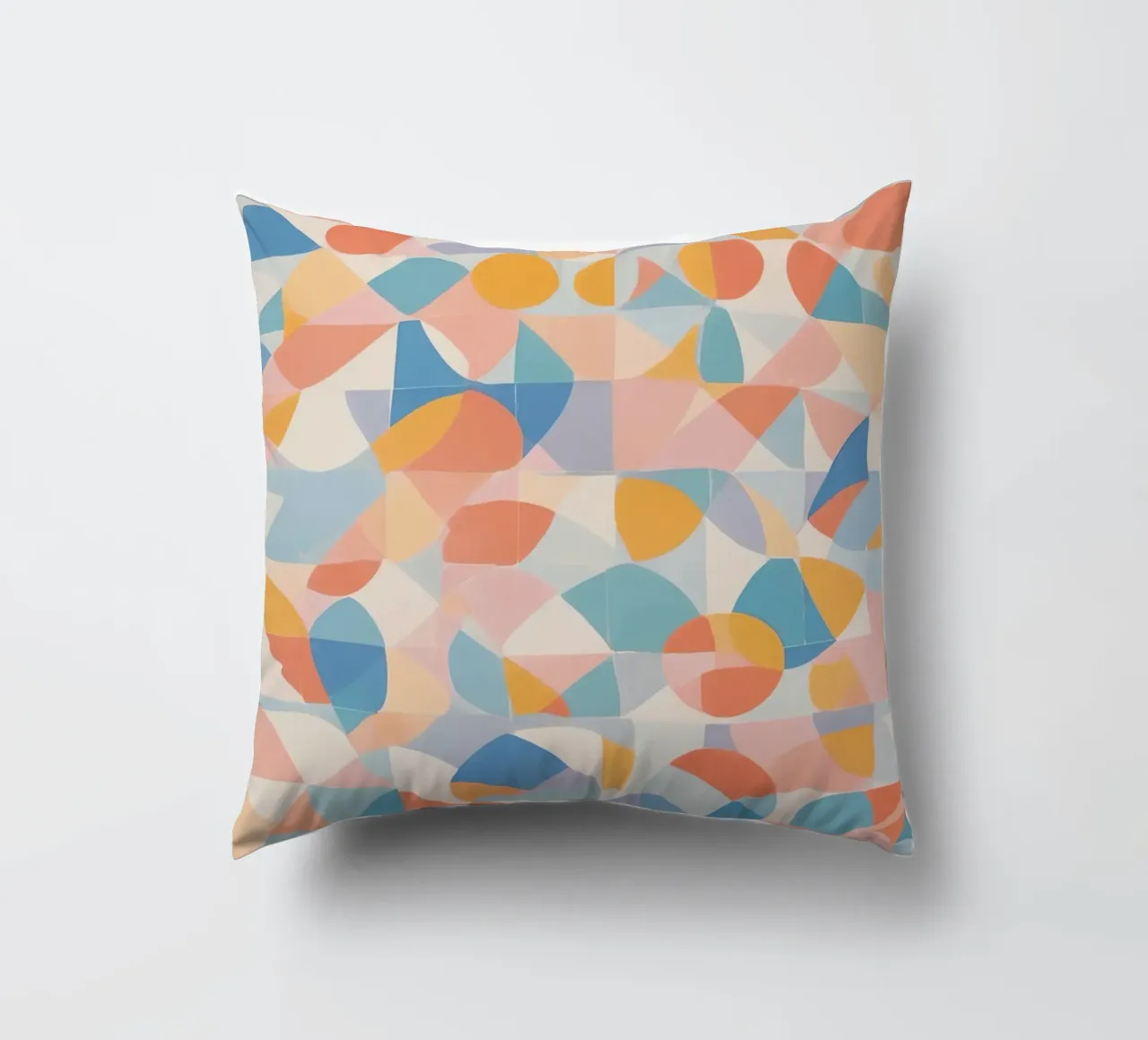 Calming Abstract Geometric Shapes Patterns decorative cushion by DesignDoodle