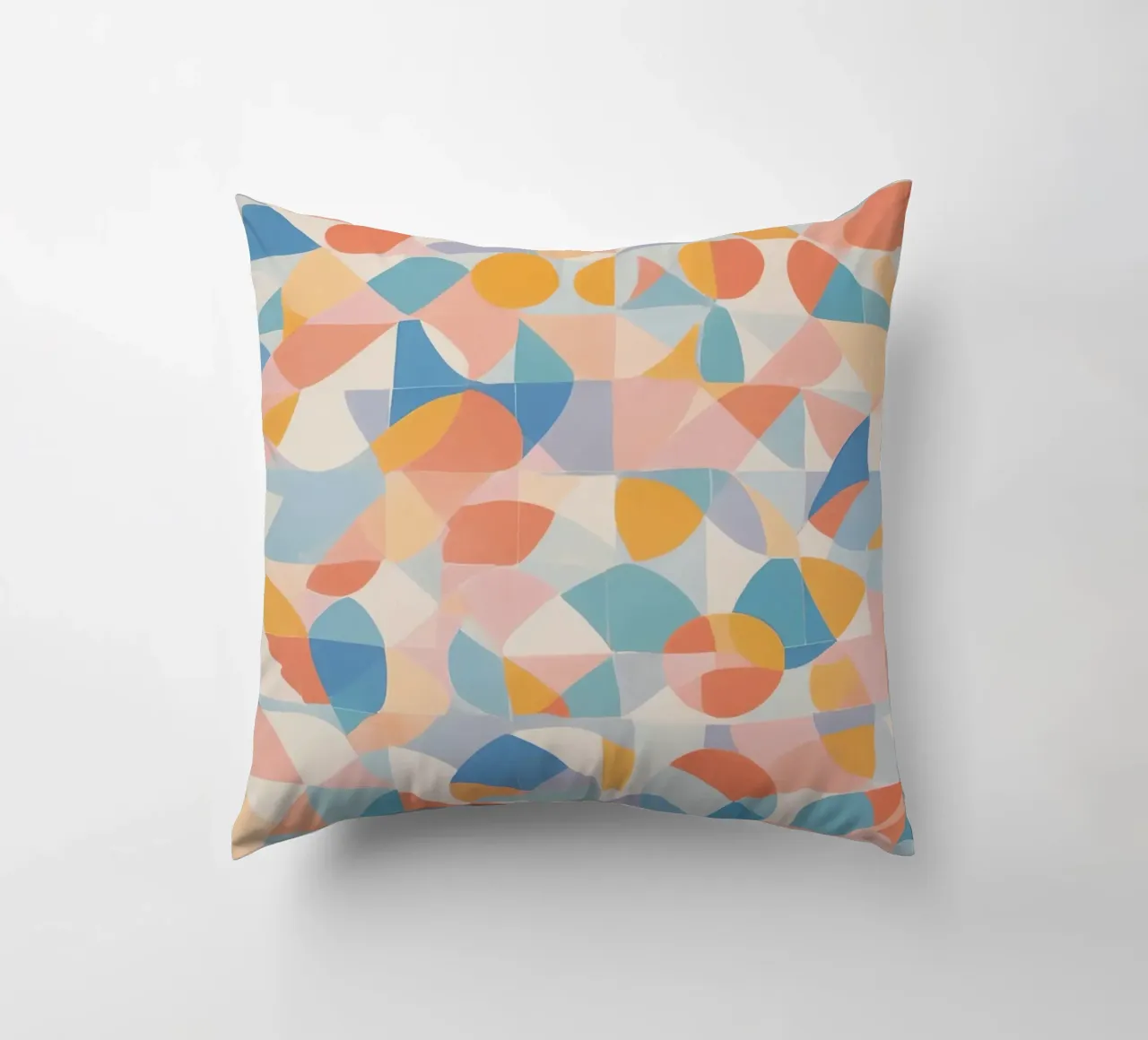 Calming Abstract Geometric Shapes Patterns decorative cushion by DesignDoodle