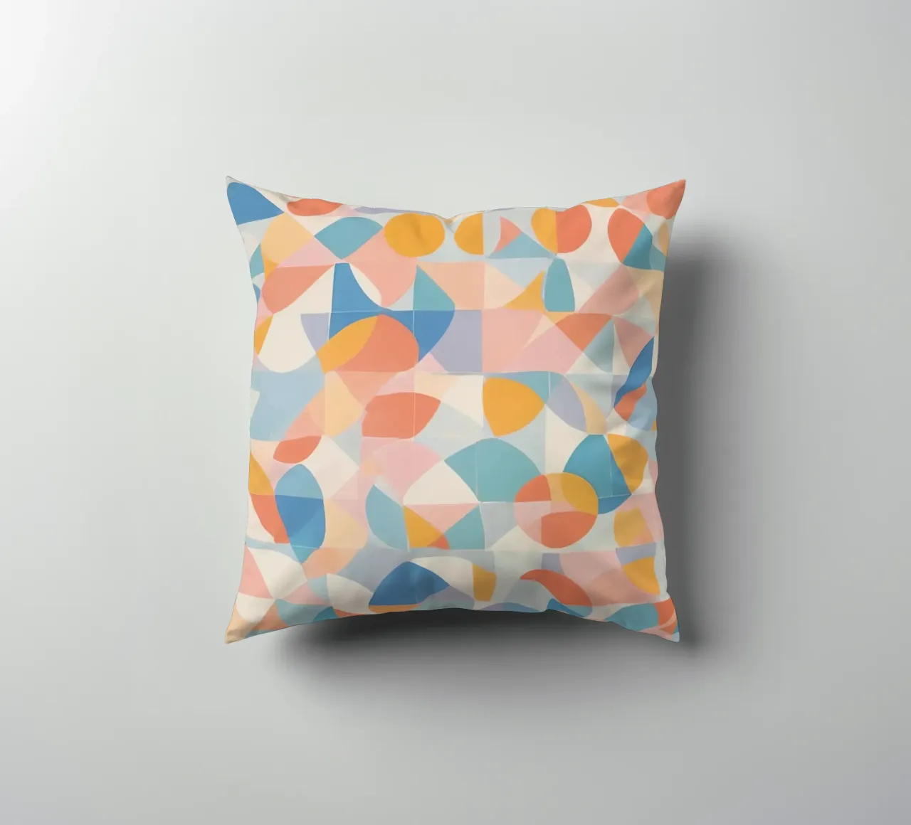 Calming Abstract Geometric Shapes Patterns decorative cushion by DesignDoodle