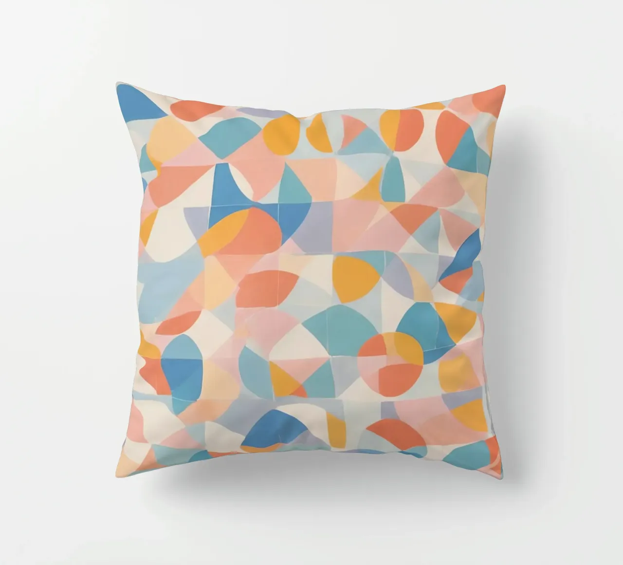 Calming Abstract Geometric Shapes Patterns decorative cushion by DesignDoodle