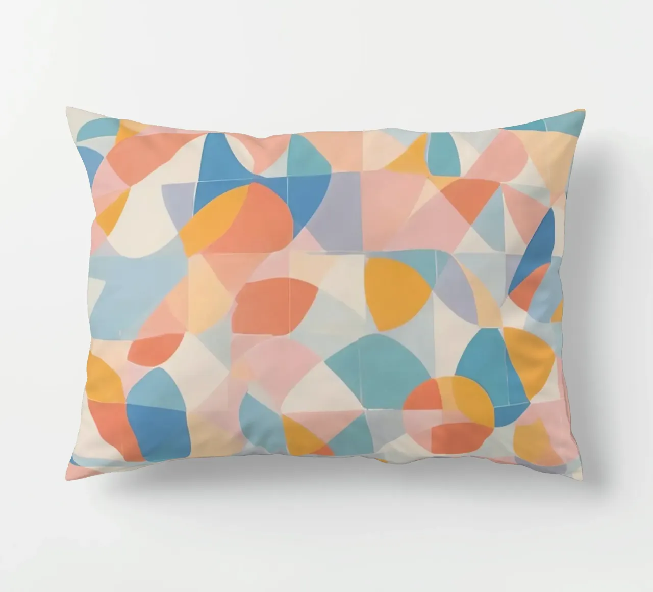 Calming Abstract Geometric Shapes Patterns decorative cushion by DesignDoodle