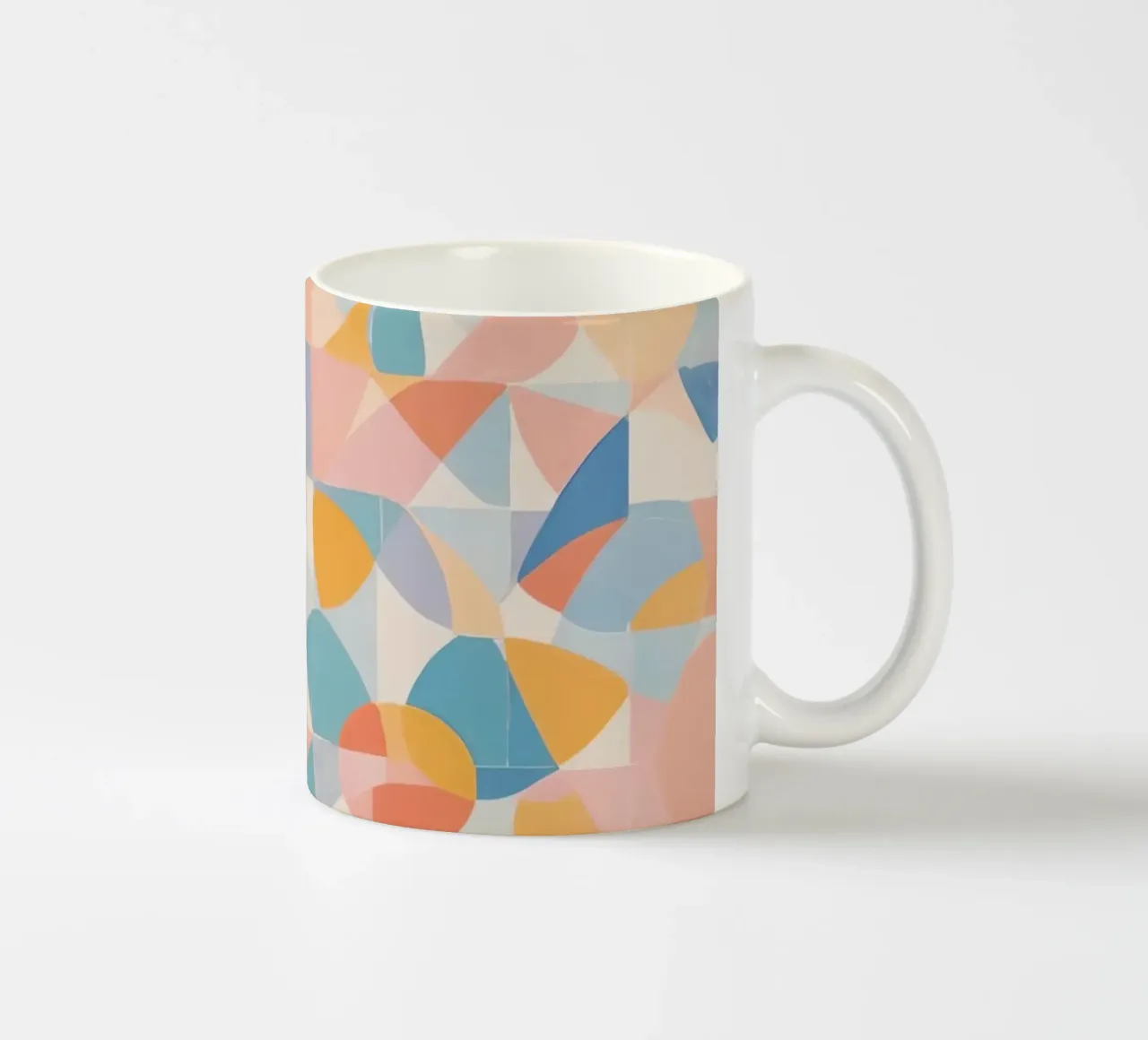 Calming Abstract Geometric Shapes Patterns ceramic mug by DesignDoodle