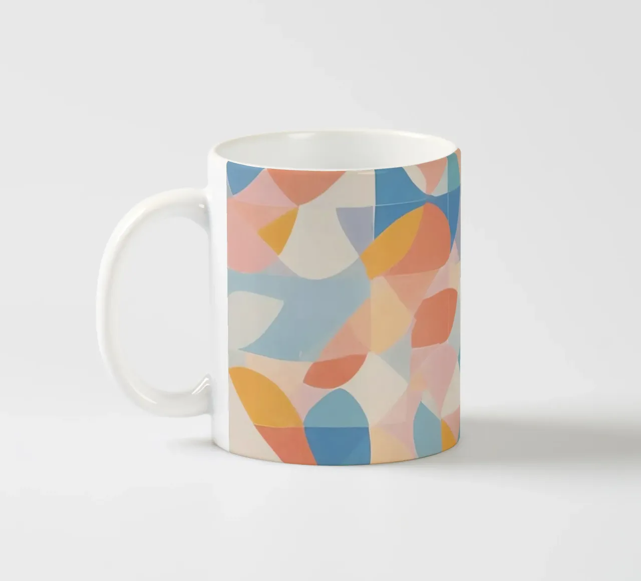 Calming Abstract Geometric Shapes Patterns ceramic mug by DesignDoodle