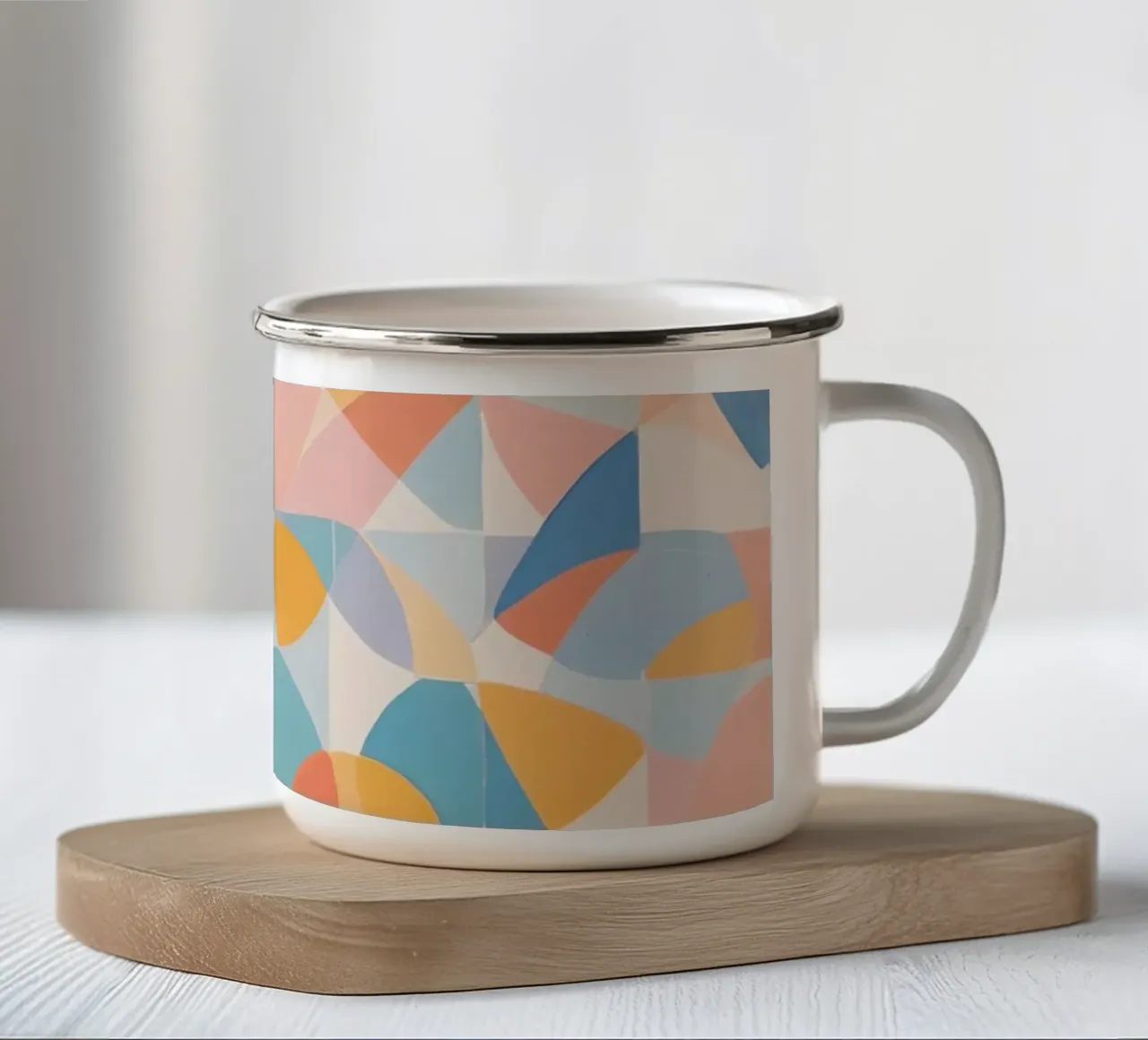 Forme geometriche astratte tranquillizzanti tazza in smalto da DesignDoodle