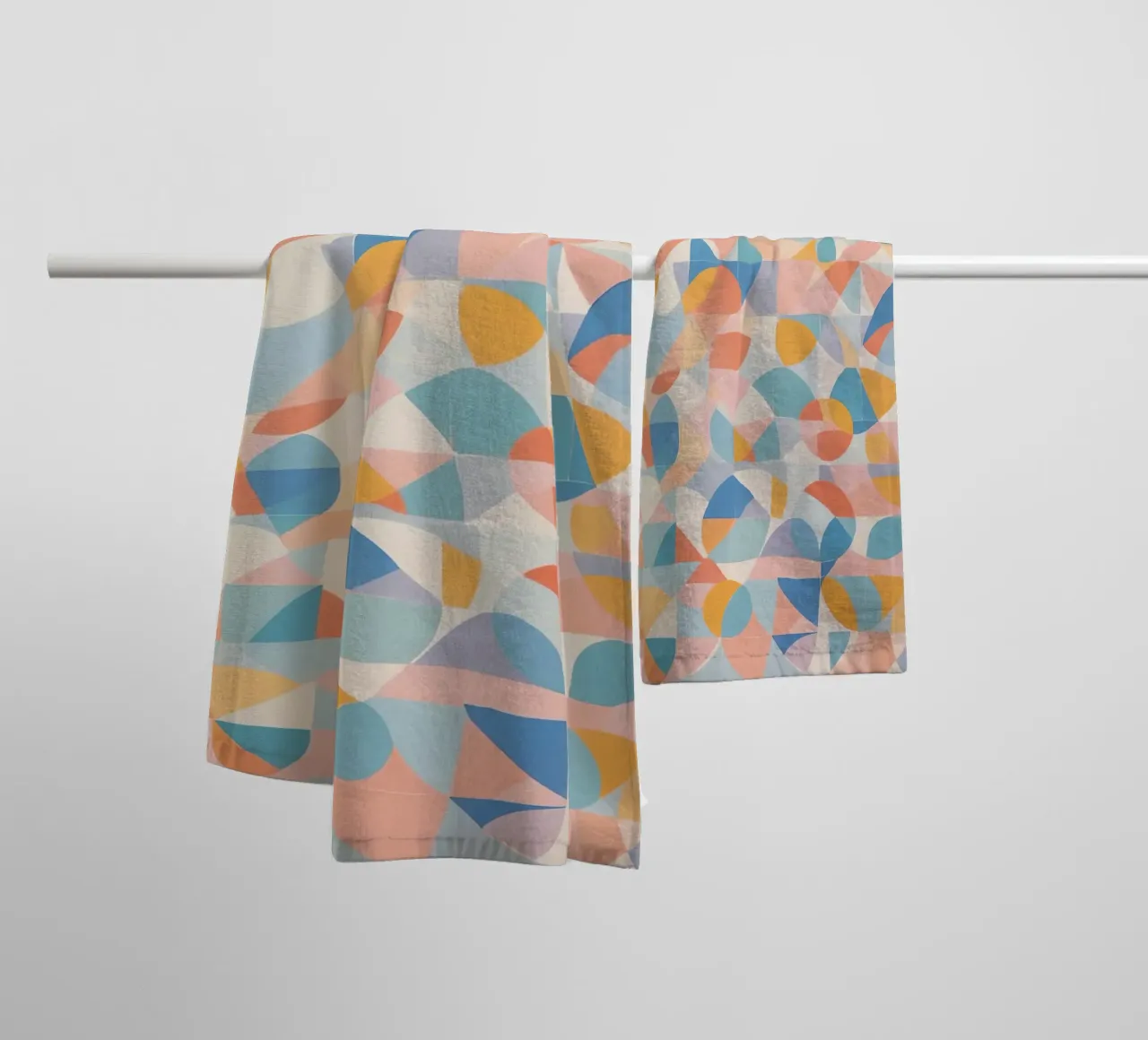 Calming Abstract Geometric Shapes Patterns towel by DesignDoodle