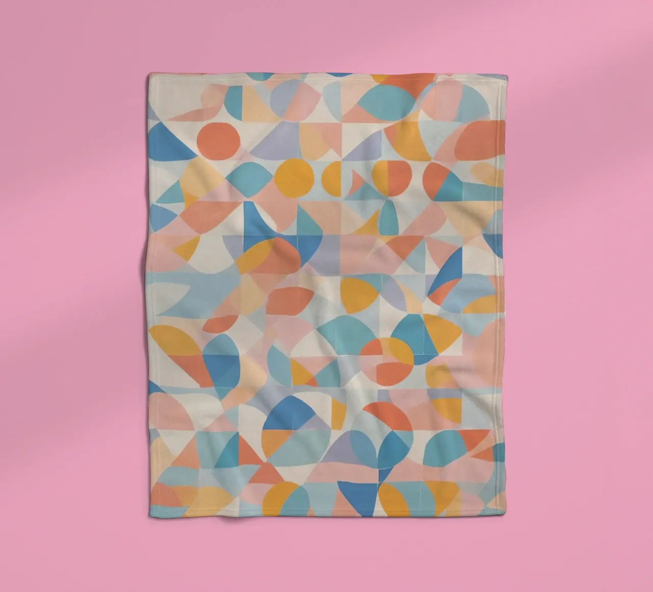 Calming Abstract Geometric Shapes Patterns fleece blanket by DesignDoodle
