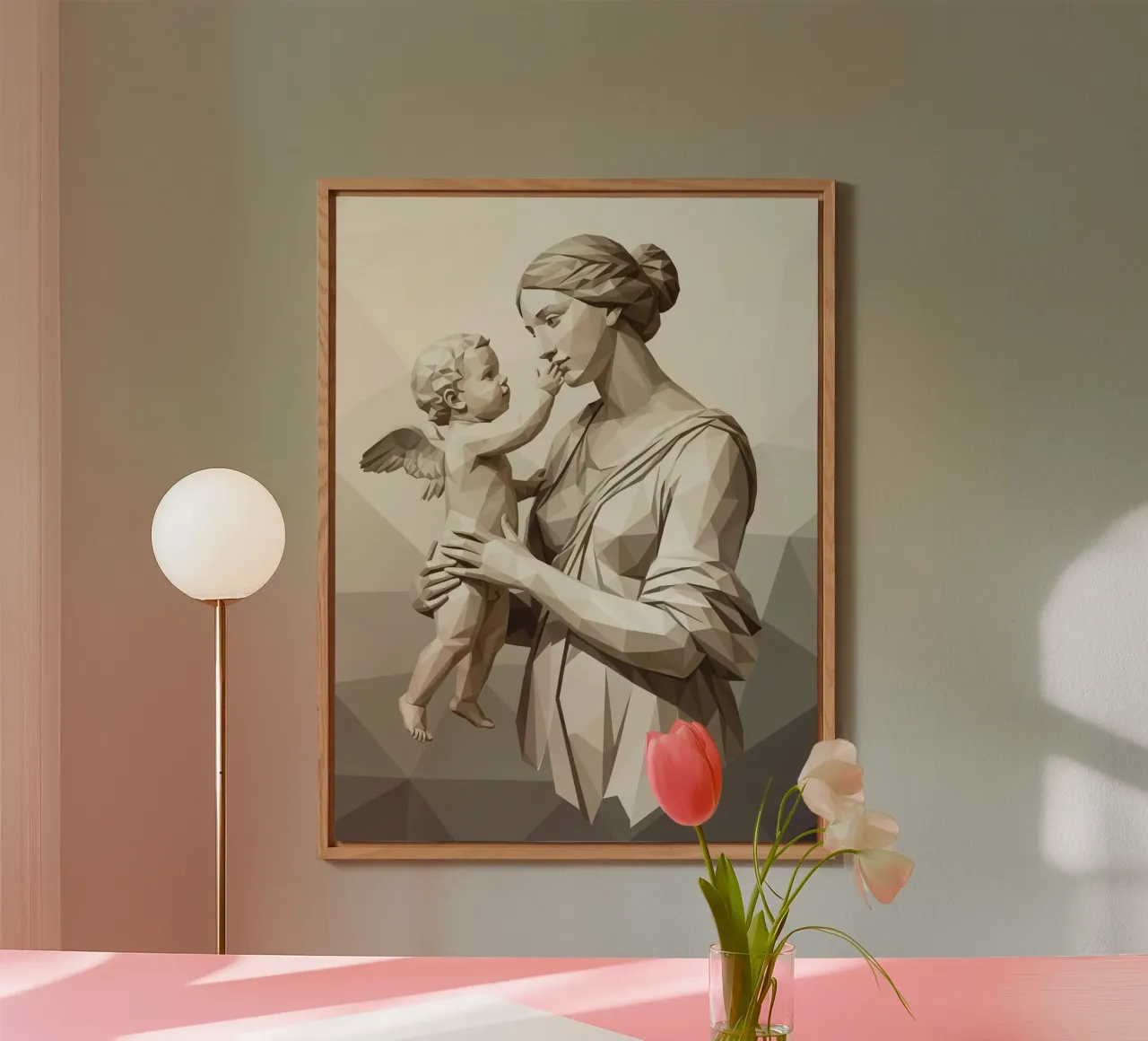 Venere e amore Low Poly alluminio dibond da Low Profile