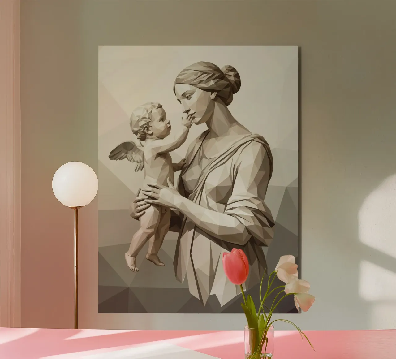 Venere e amore Low Poly alluminio dibond da Low Profile