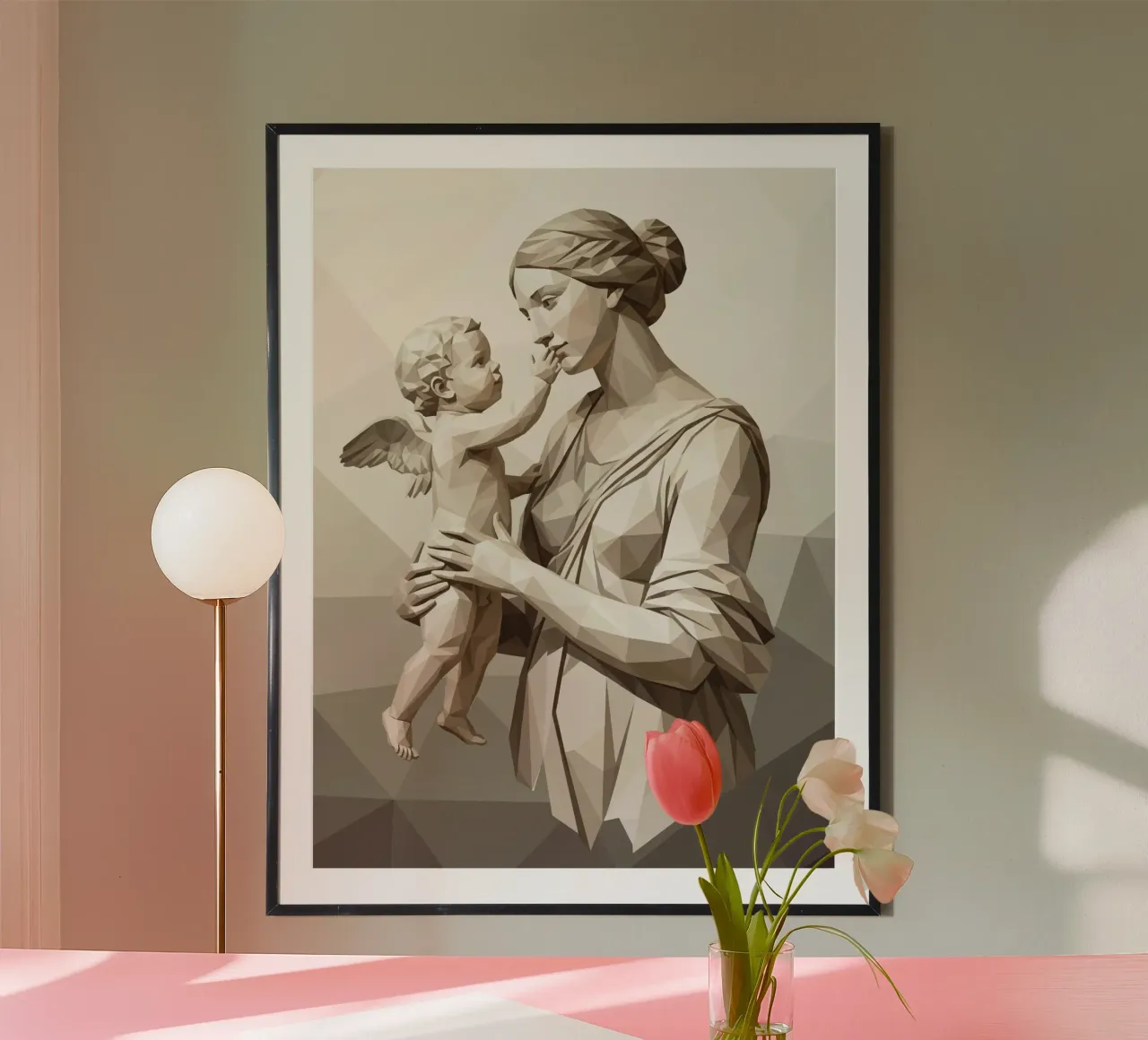 Venere e amore Low Poly carta hahnemühle da Low Profile