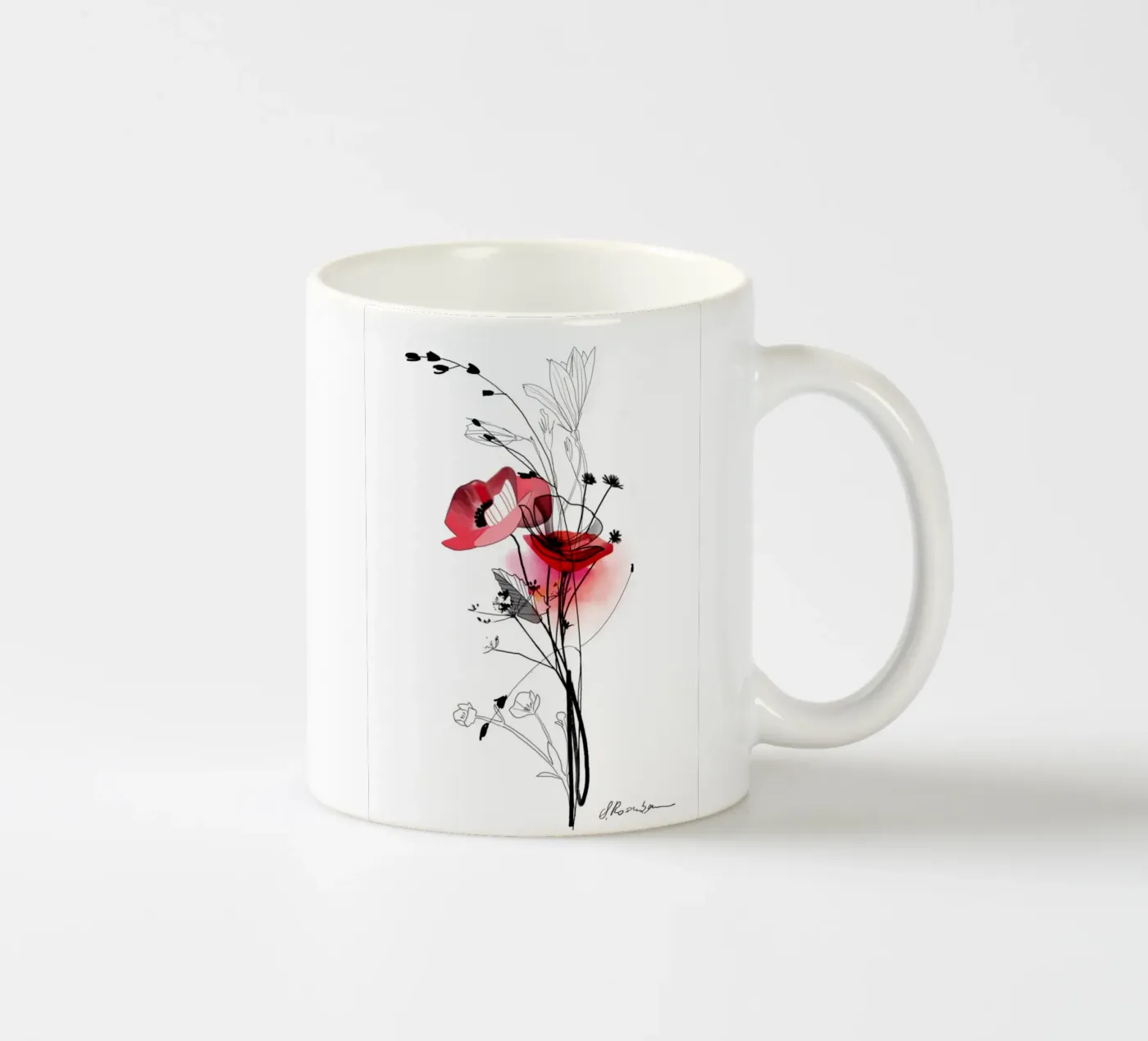 Mohn Keramik Tasse von SaraRosenbaum