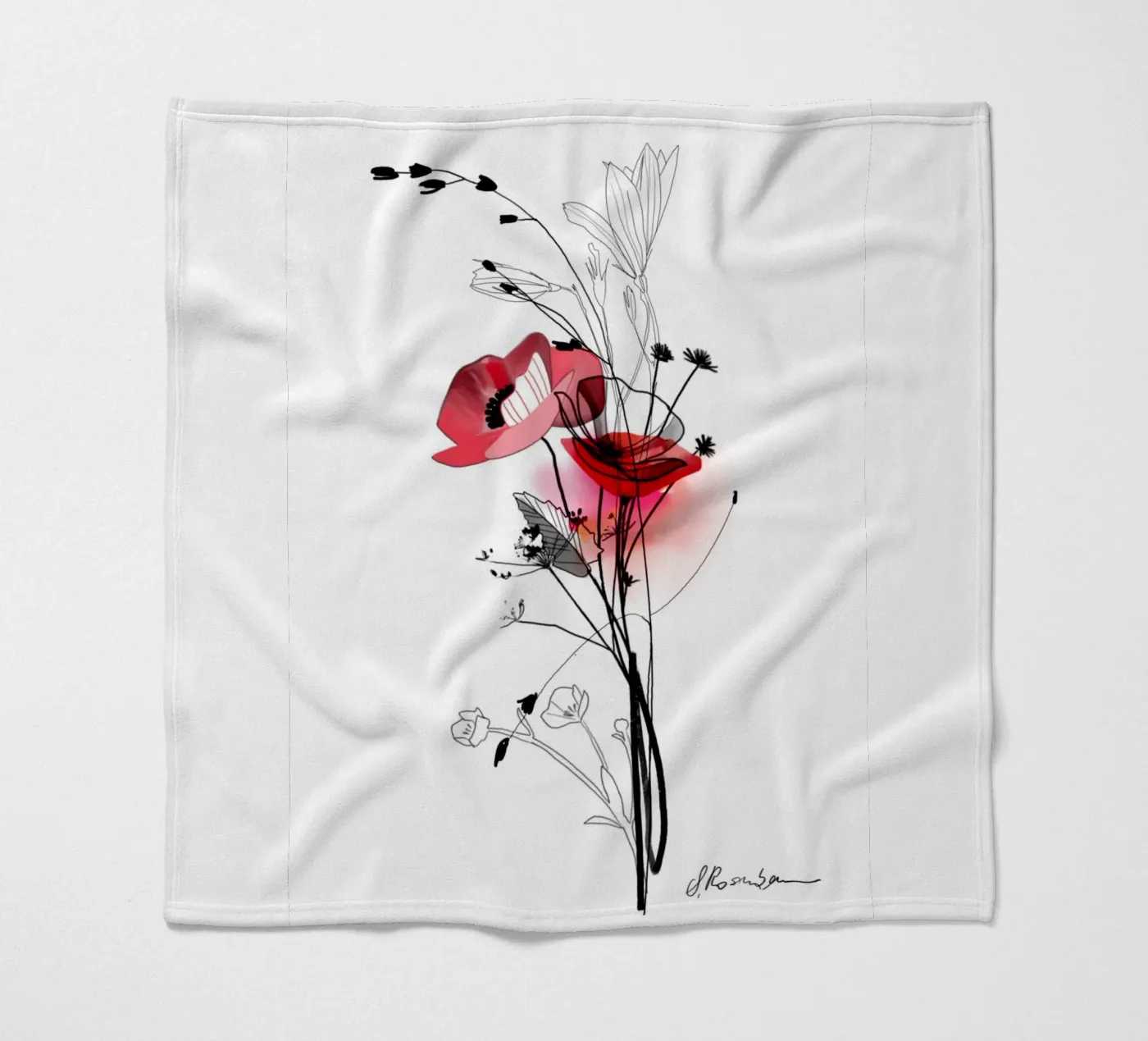 Mohn Fleecedecke von SaraRosenbaum